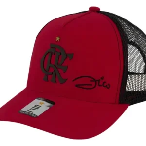 Boné Trucker Flamengo Zico Licenciado Mengão Cor Vermelho Tamanho Único